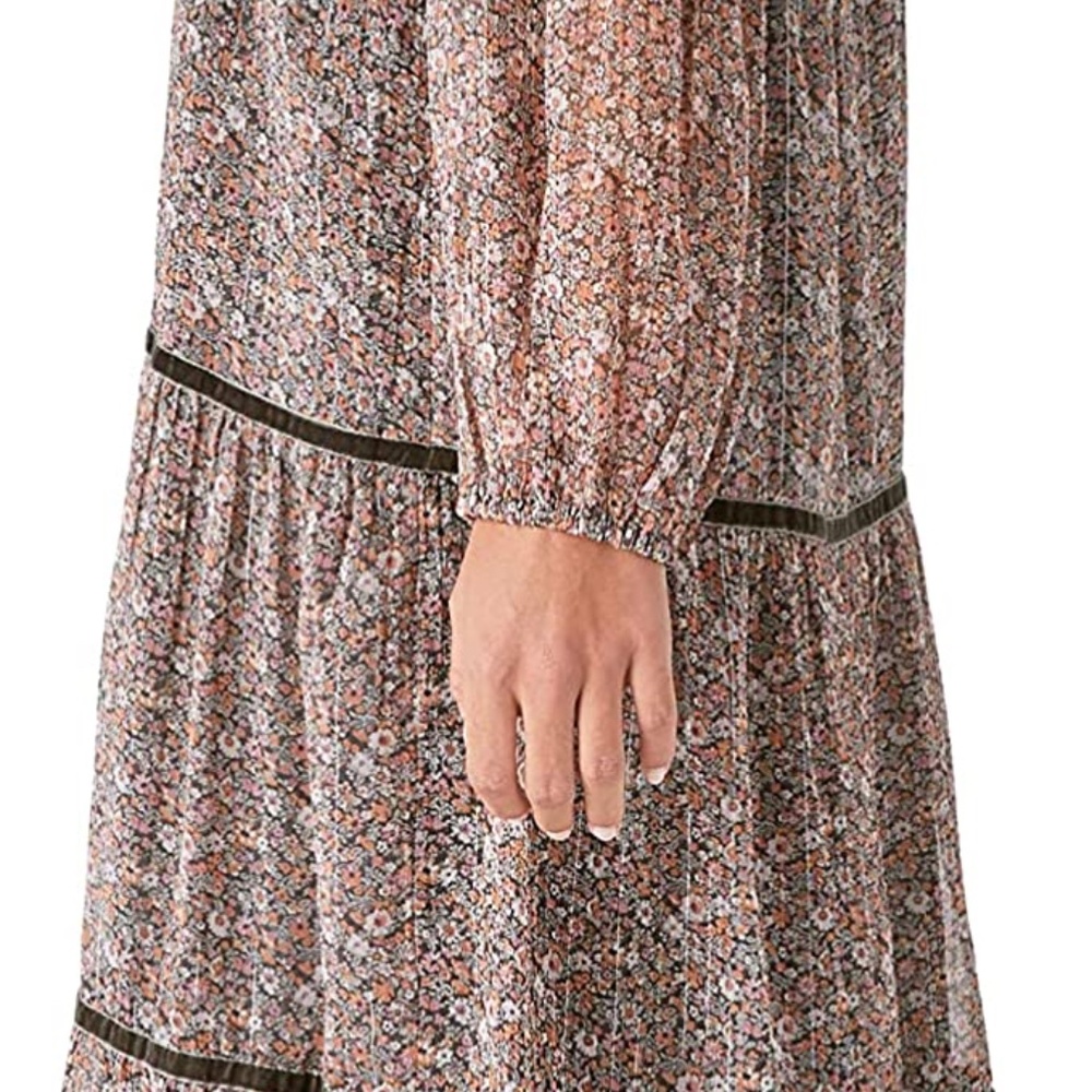 Lucky Brand Womens Bohemian Tiered Maxi Dress in black multi sz xs NWT - Picture 7 of 11
